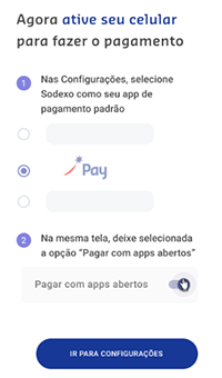 pagamento com NFC no aplicativo Sodexo